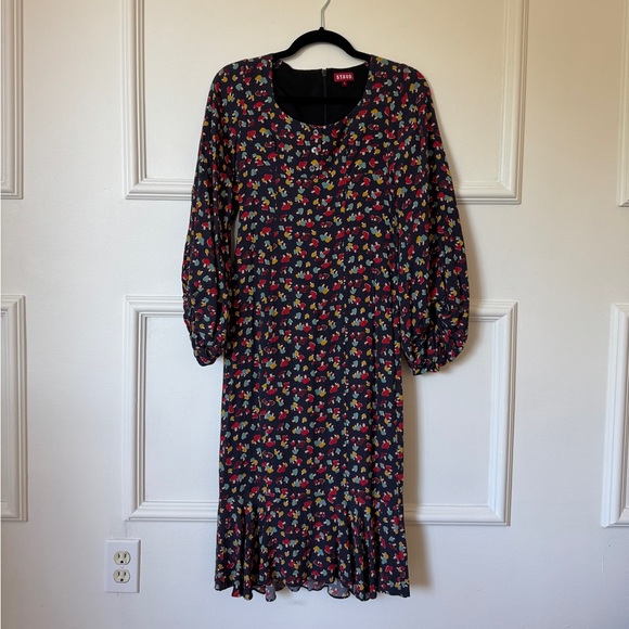 Staud Demi Mushroom Lara Midi Dress - Picture 3 of 8